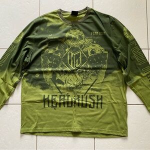 HeadRush Green Skull Long Sleeve Shirt